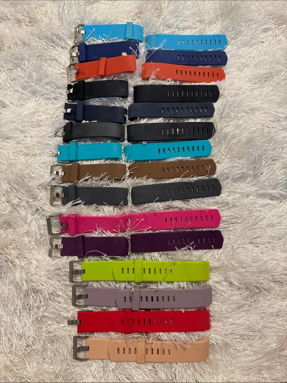 Interchangeable Silicone Charge 2 Tracker Watch Straps - Bright Multi-Color Pack